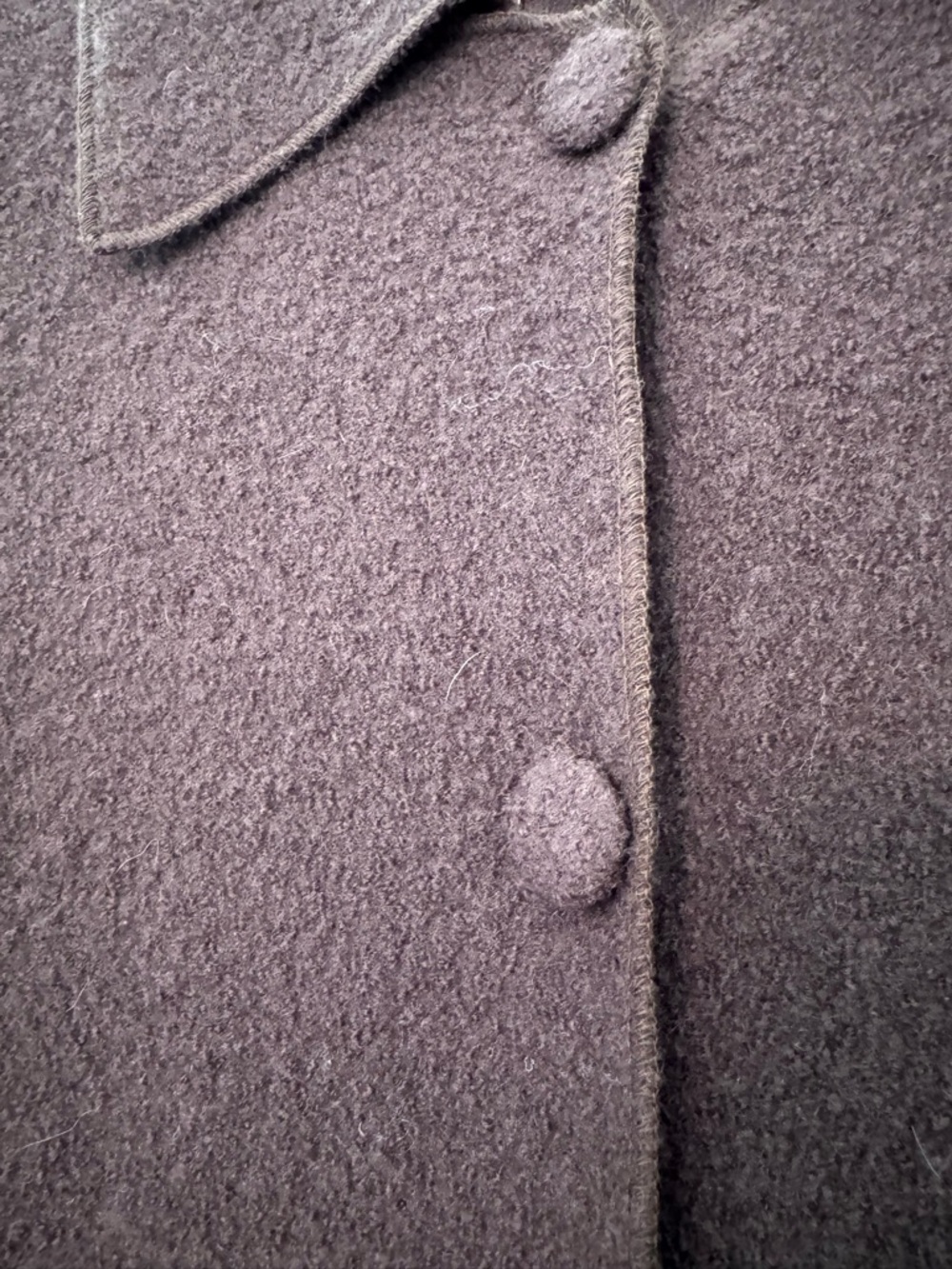 Vintage April Cornell boiled wool, chestnut top coat - Picture 4 of 7